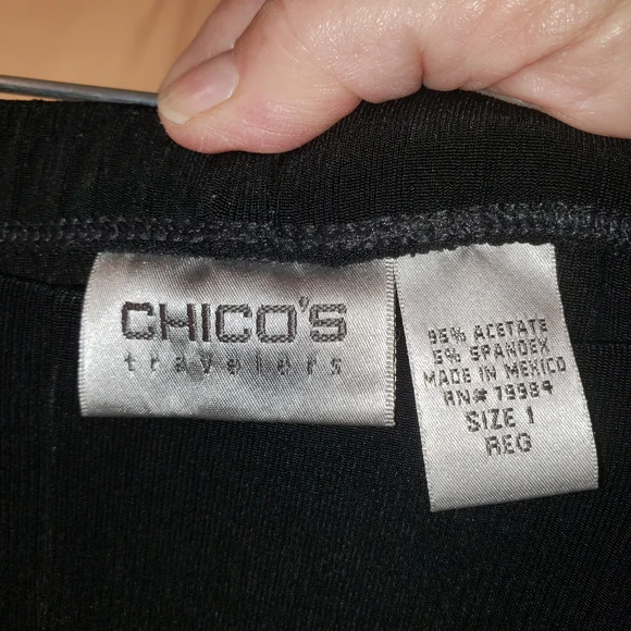 Chico's Travelers Classic Black Women's Pants - Chico's 1 Reg - Picture 2 of 3
